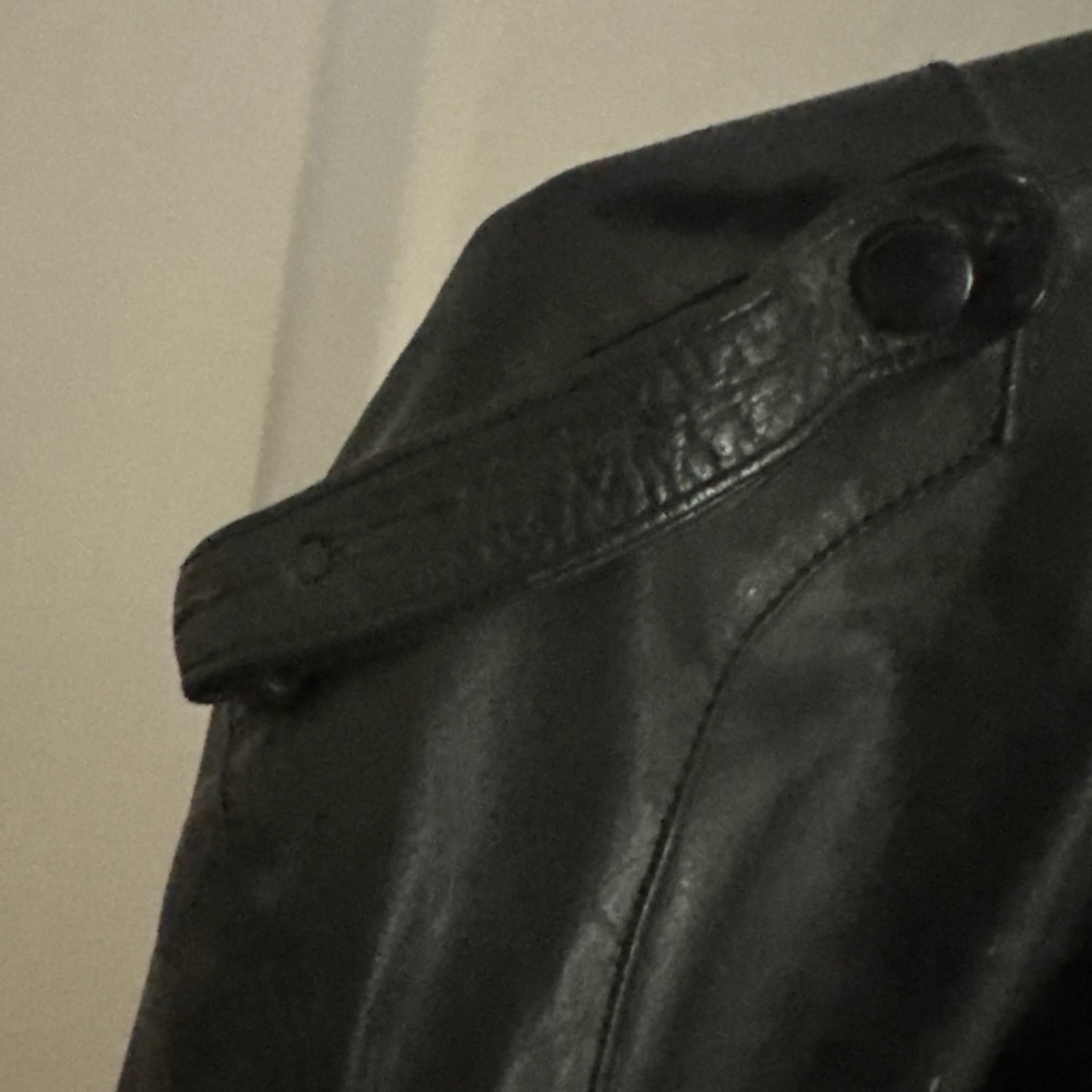 World Alliance Mens Black Leather Long Sleeve Full-Zip Bomber Jacket Size XLarge - Picture 16 of 16